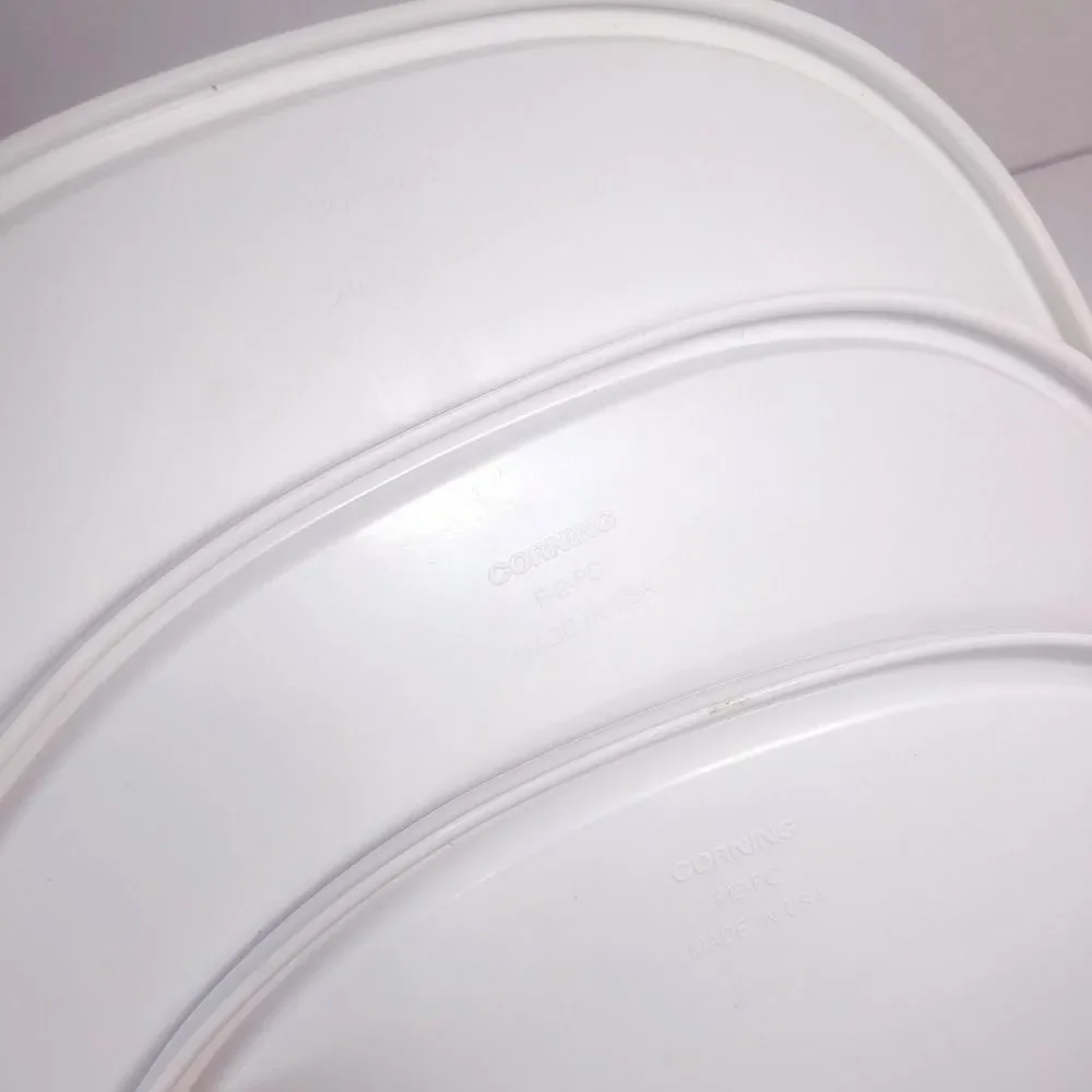 Corning Ware set 3 lids f-12-pc f-2-pc white oval cover casserole baking dish